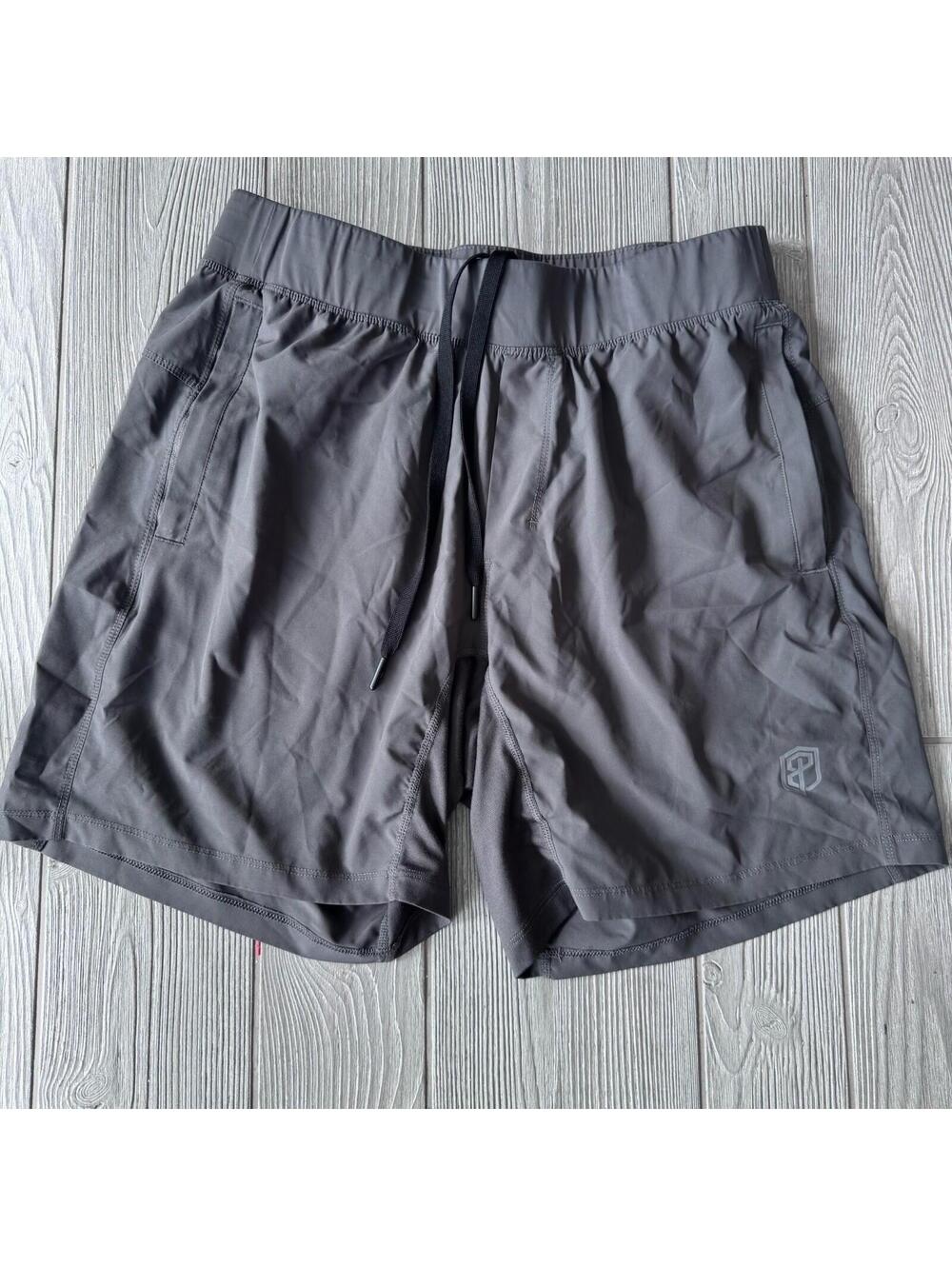 Born Primitive Workout Shorts Men’s Medium 7” Gray Athletic Training Gym Shorts